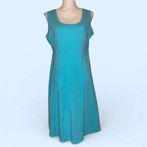 SUMMER DRESS Casual Fit n Flare Aqua Teal Midi Style Size XL